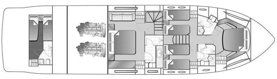 Princess Yachts 68 Flybridge floor plan