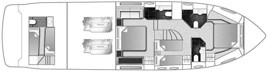 Princess Yachts 60 Flybridge floor plan