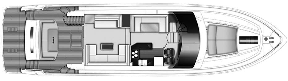 Princess Yachts 64 Flybridge floor plan