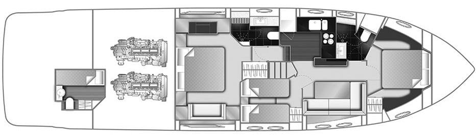Princess Yachts V62 floor plan
