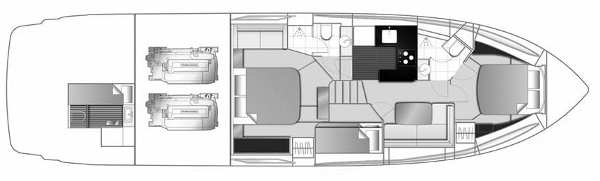 Princess Yachts V58 floor plan