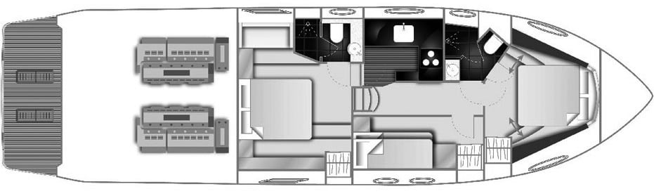 Princess Yachts 52 Flybridge floor plan
