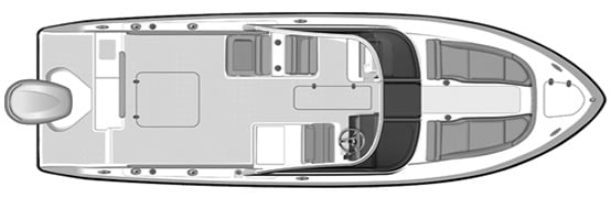 Pursuit Yachts 265-266 Dual Console floor plan