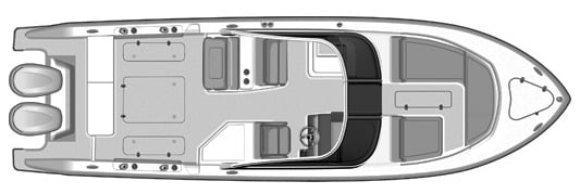 Pursuit Yachts 295 Dual Console floor plan