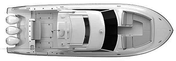 Pursuit Yachts 365 Dual Console floor plan