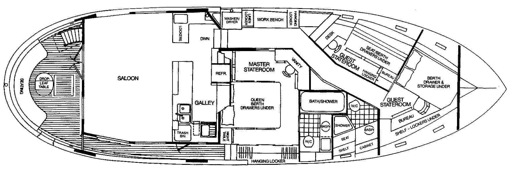 Krogen Yachts 54 Trawler floor plan
