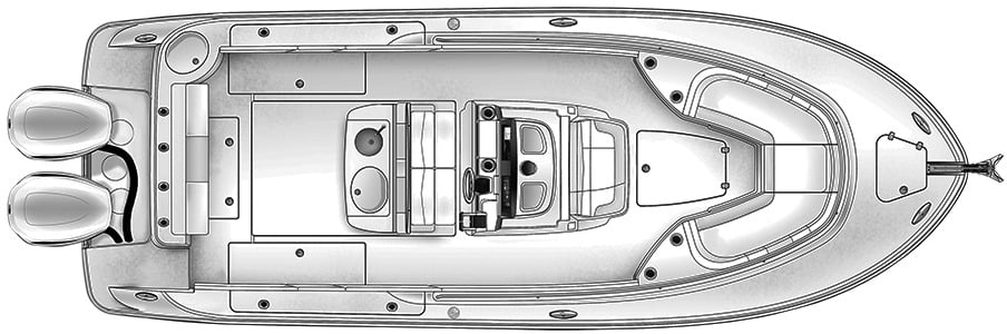 Robalo R302 Center Console floor plan