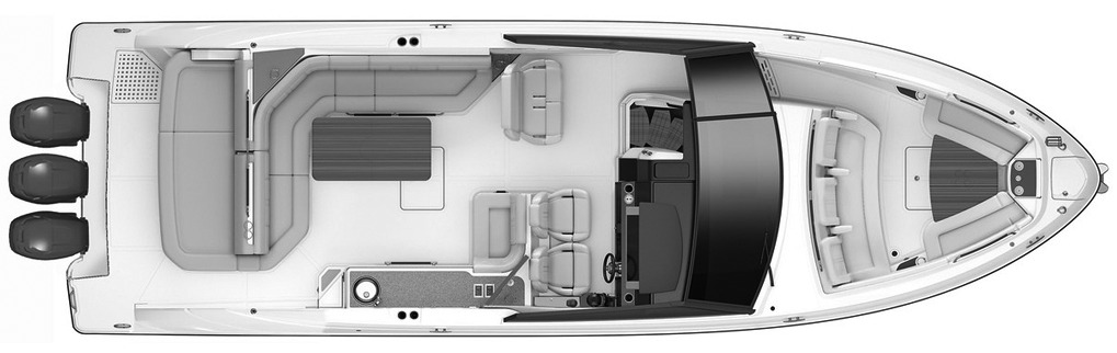 Sea Ray Yachts 400 SLX Outboard floor plan