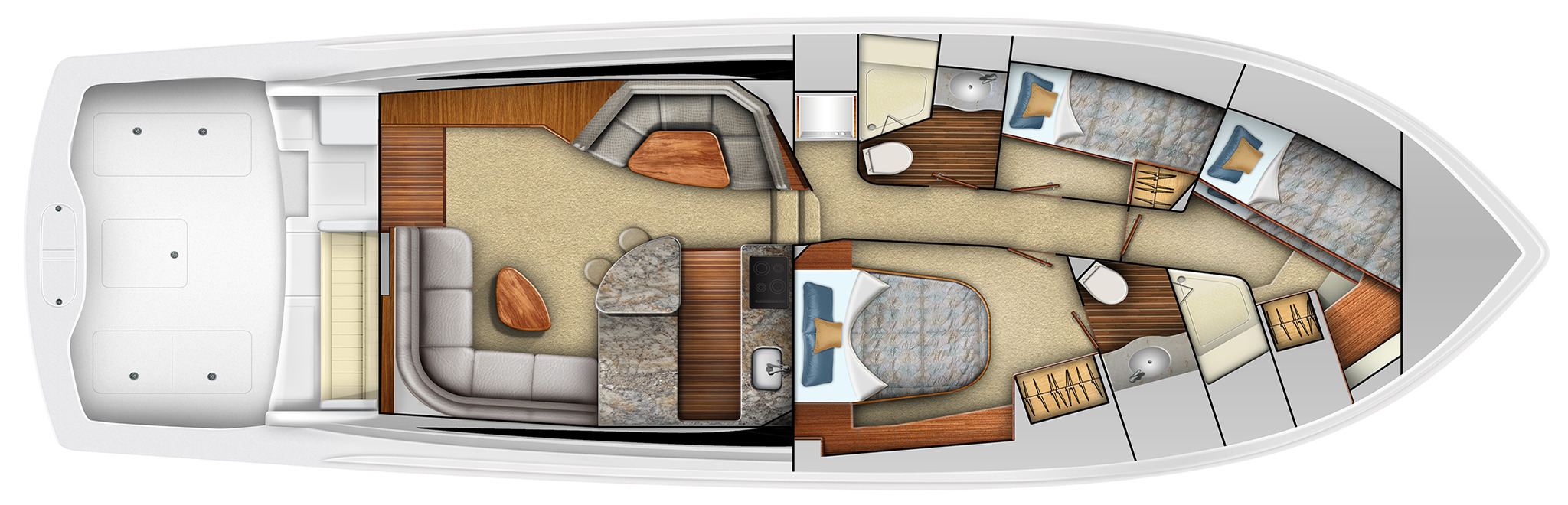 Viking Yachts 48 Convertible floor plan