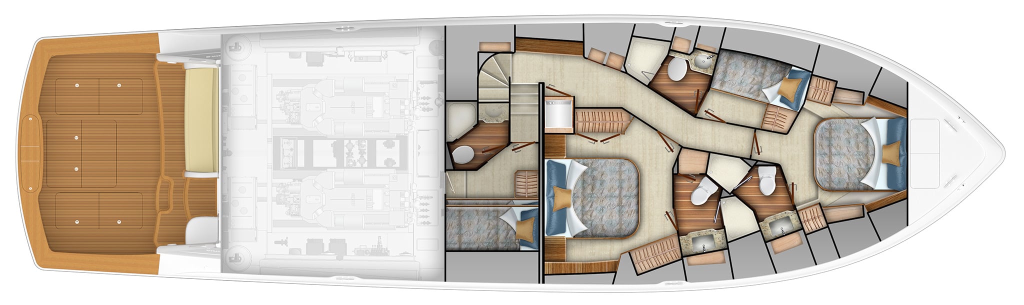 Viking Yachts 68 Convertible floor plan