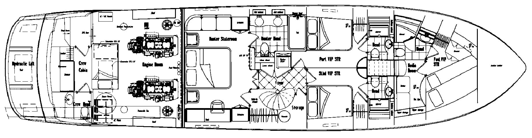 Lazzara Yachts 74 Motor Yacht floor plan