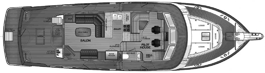 Fleming Yachts 58 floor plan