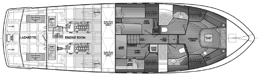 Fleming Yachts 58 floor plan