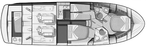 Prestige Yachts 46 Fly floor plan