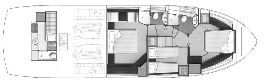 Sunseeker Yachts Manhattan 52 floor plan