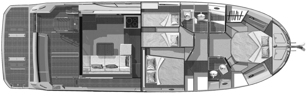 Beneteau Swift Trawler 47 floor plan