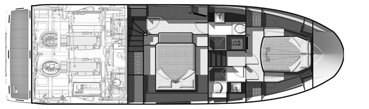 Prestige Yachts 450 Fly floor plan