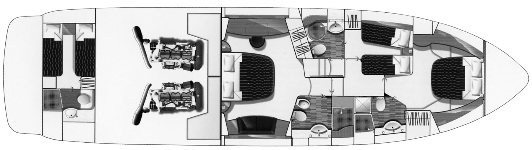 Princess Yachts 67 Flybridge floor plan