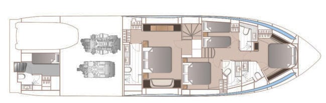 Princess Yachts V78 floor plan