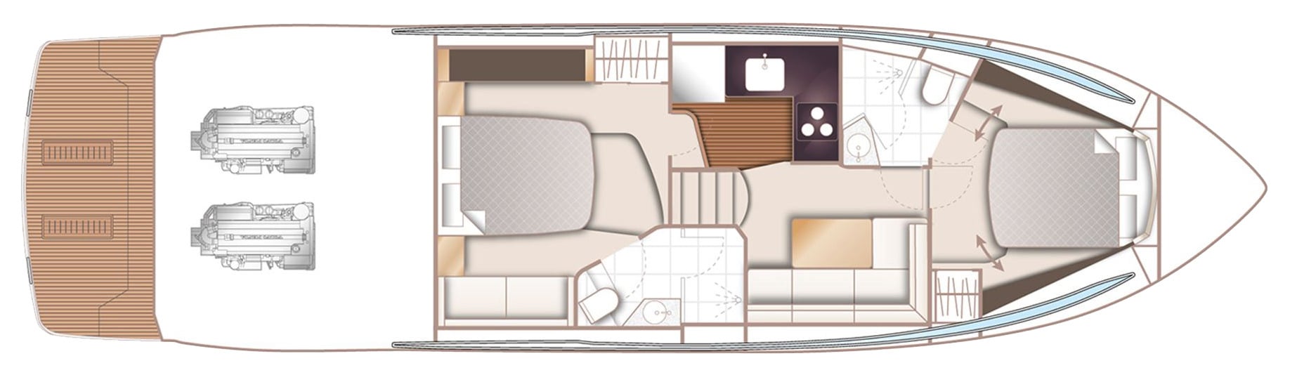 Princess Yachts V50 floor plan