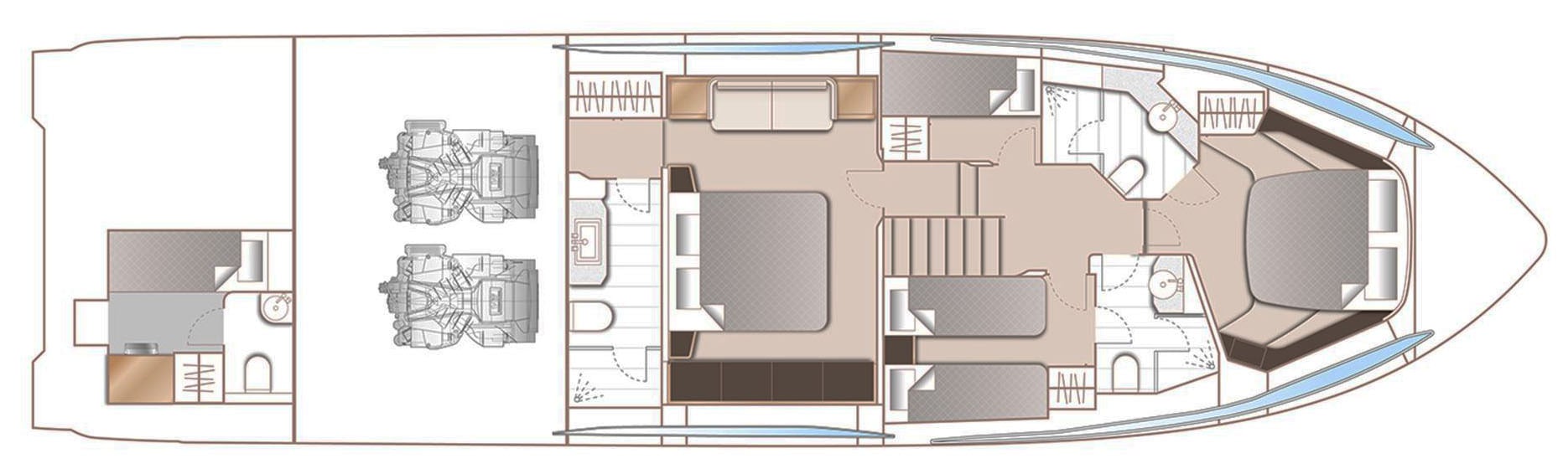 Princess Yachts S65; S66 floor plan
