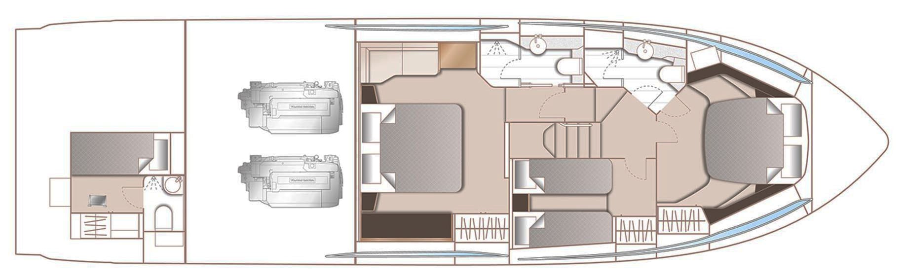 Princess Yachts S60; S62 floor plan
