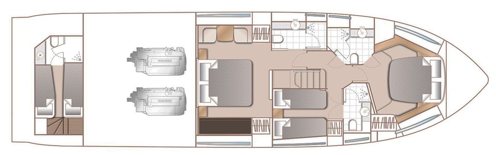 Princess Yachts F62 floor plan