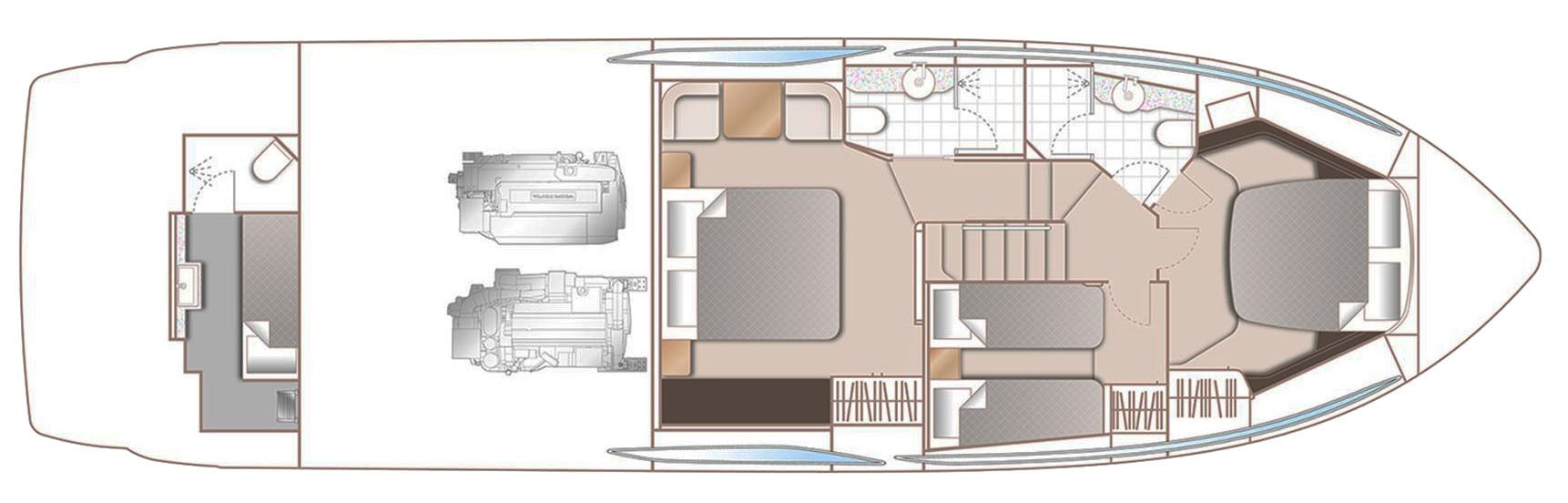 Princess Yachts F55 floor plan