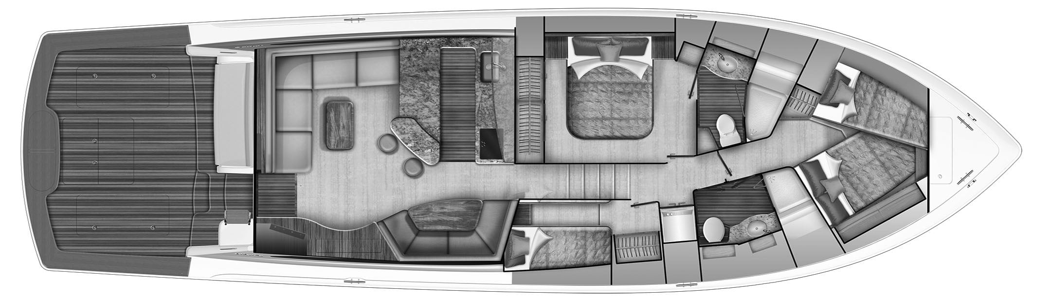 Viking Yachts 58 Convertible floor plan