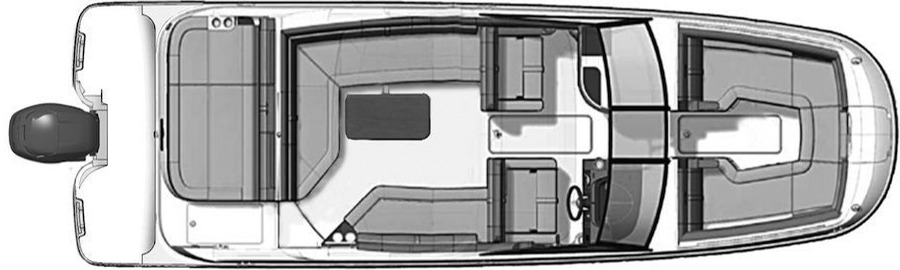 Sea Ray Yachts 270 Sundeck Outboard; 270 SDX floor plan