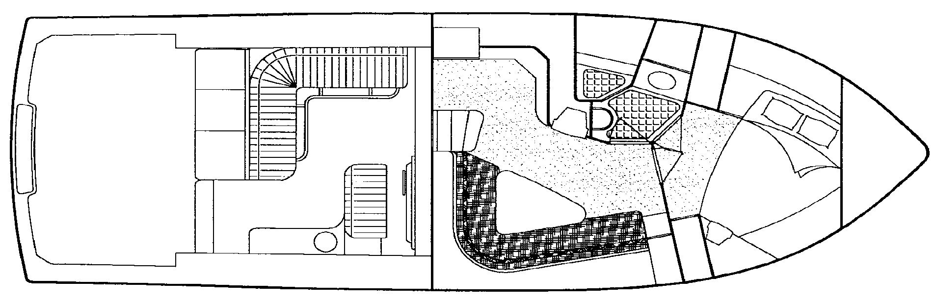 Bertram Yachts 43 Moppie floor plan