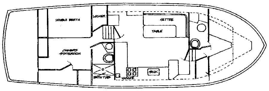 Litton 41 Cockpit Trawler floor plan