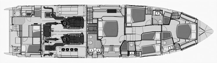 Azimut Yachts 72 Flybridge floor plan