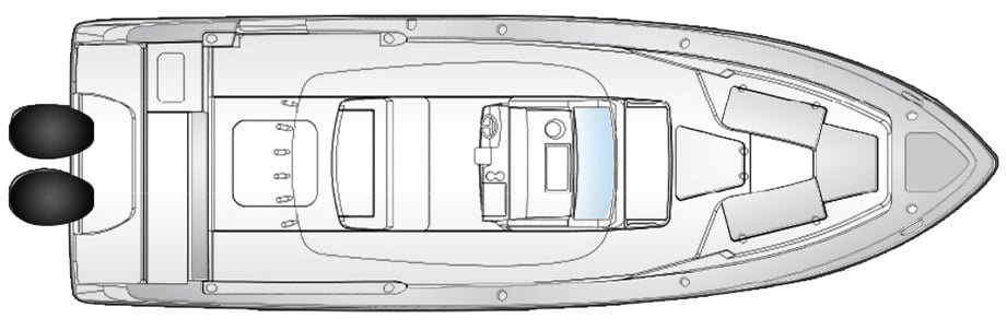 Everglades 395 Center Console floor plan