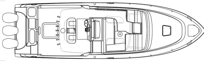Everglades 335 Center Console floor plan