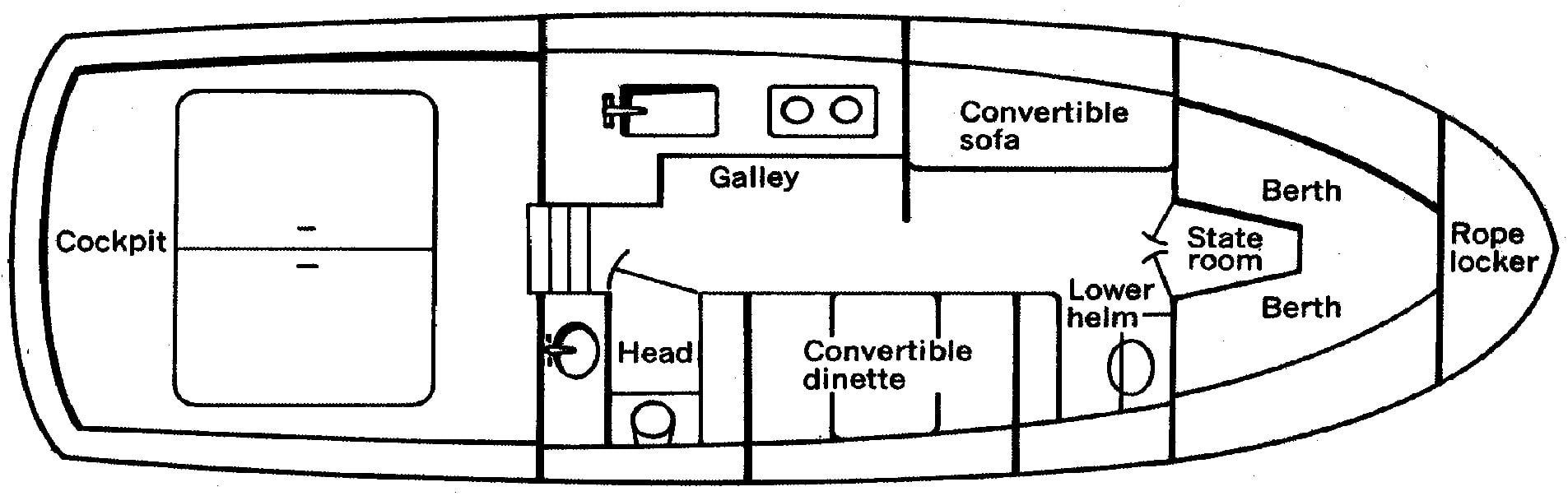 Luhrs Yachts 320 Flybridge Cruiser floor plan
