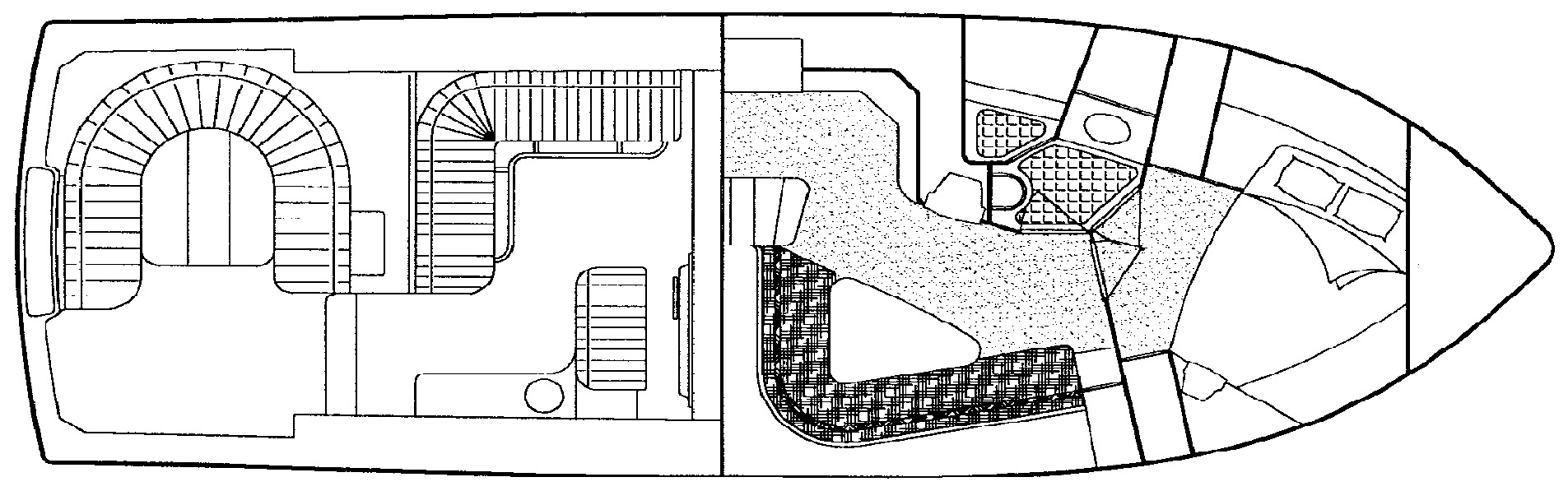 Bertram Yachts 43 Moppie floor plan