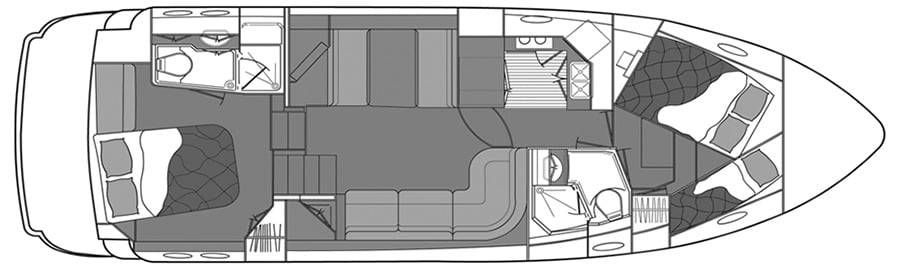 Cruisers Yachts 338 Outboard floor plan