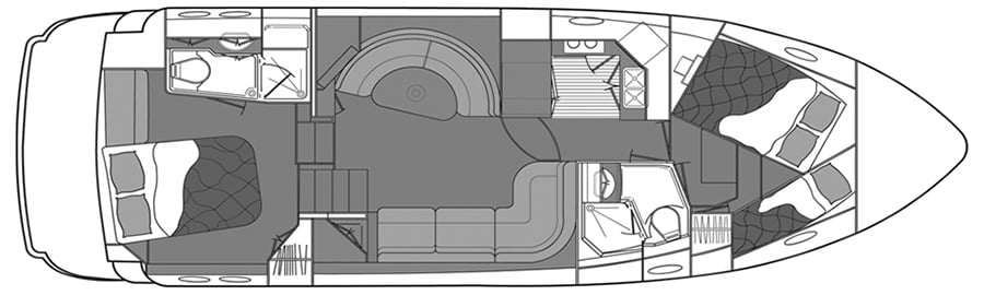 Cruisers Yachts 338 Outboard floor plan