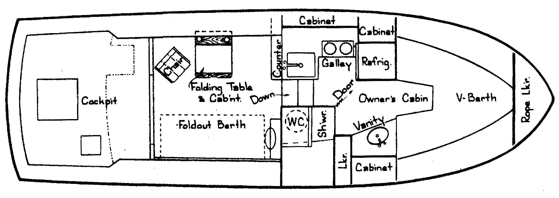 Mainship Yachts 30 Sedan floor plan