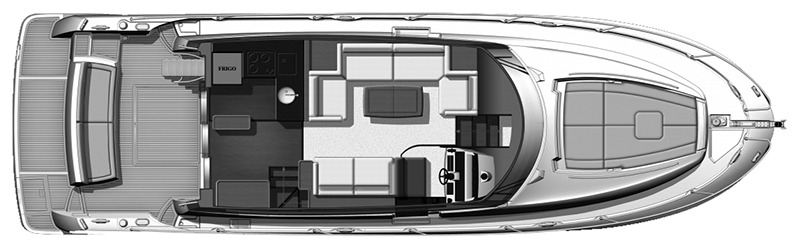Prestige Yachts 520 Fly floor plan