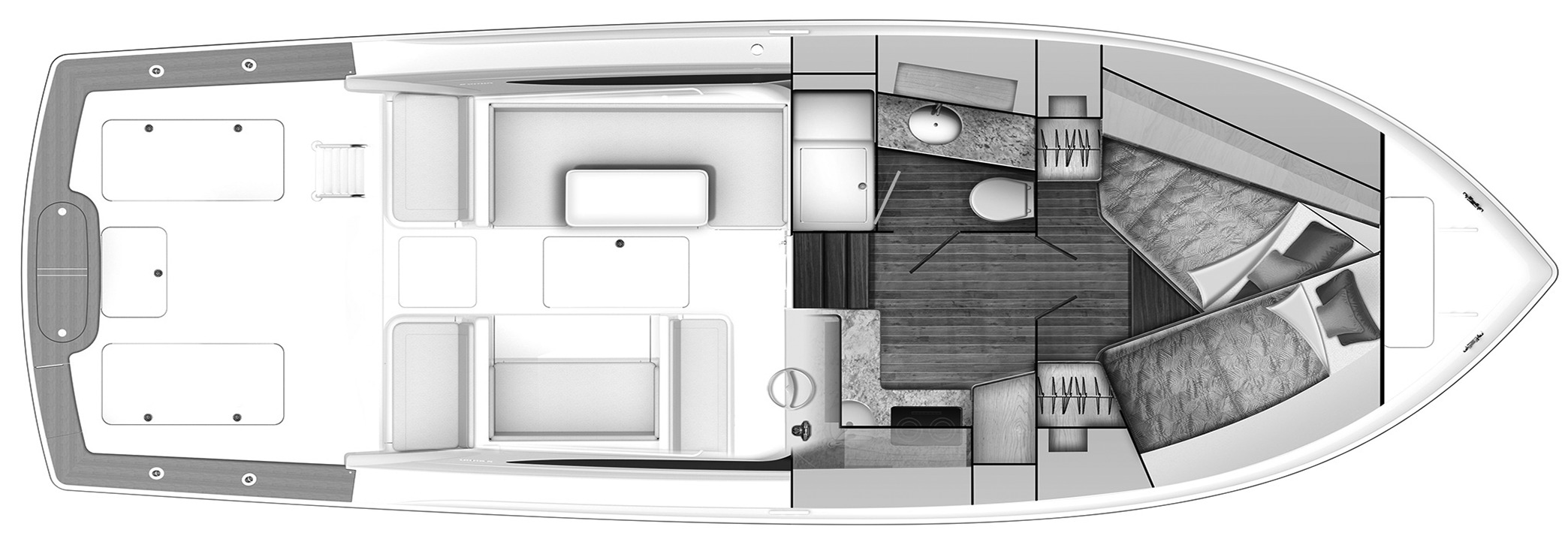 Viking Yachts 380 Open floor plan