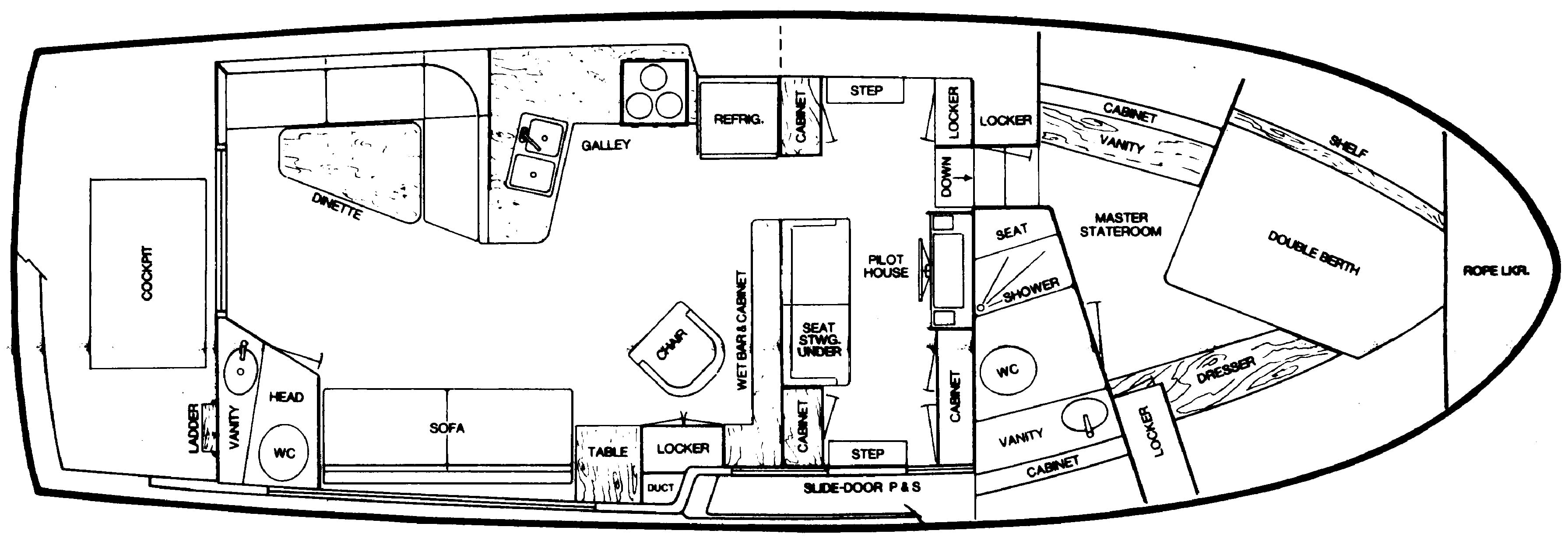 Mainship Yachts 40 Motor Cruiser floor plan