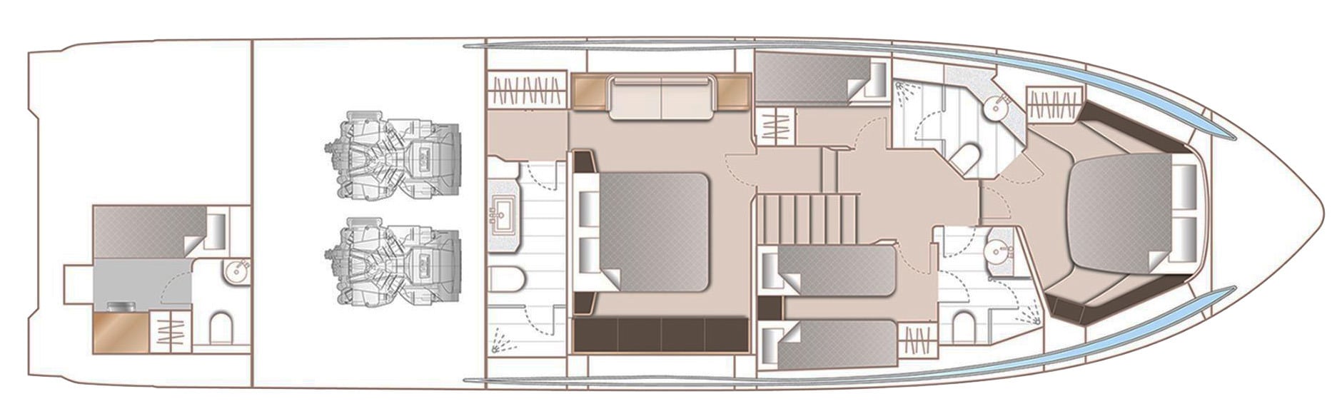 Princess Yachts Y72 floor plan