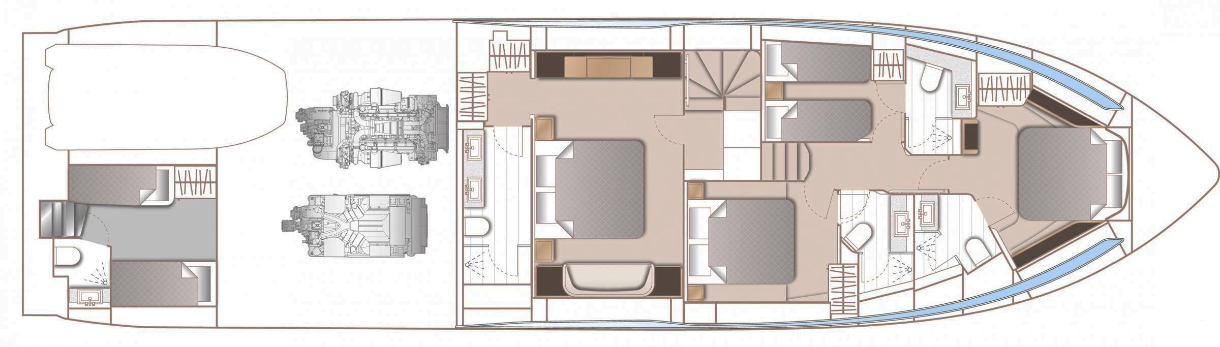 Princess Yachts Y85 floor plan