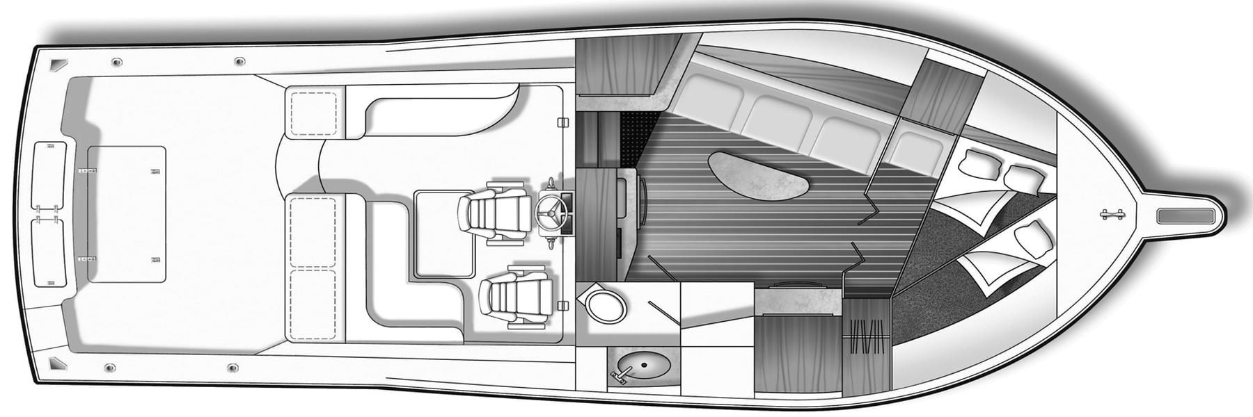 Albemarle Yachts 31 Dual Console floor plan