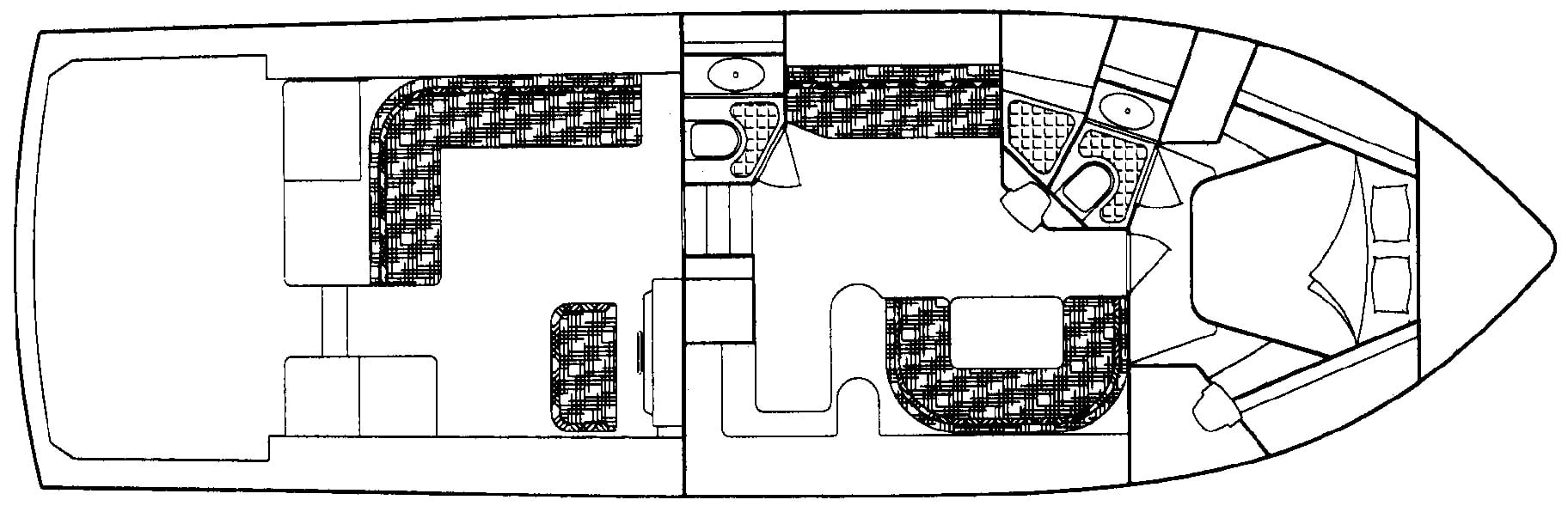 Bertram Yachts 46 Moppie floor plan