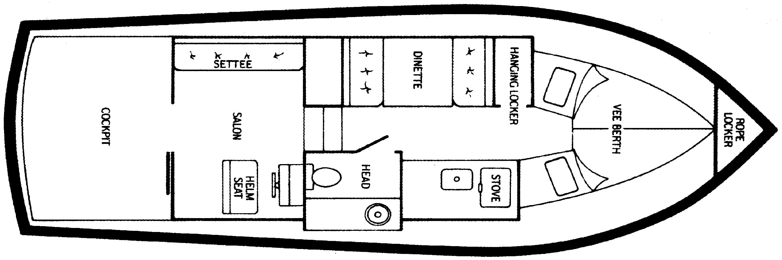 Marinette 29 Sedan floor plan