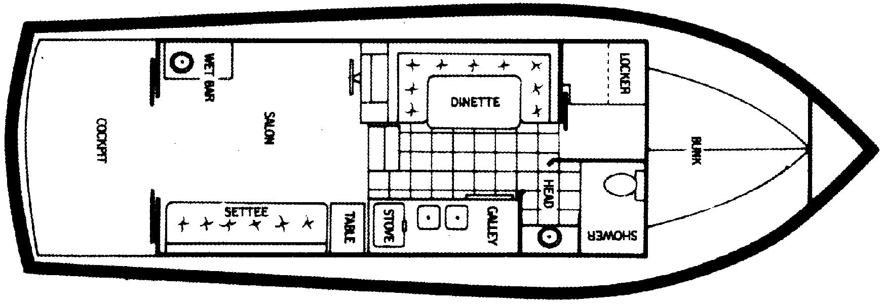 Marinette 32 Sedan floor plan