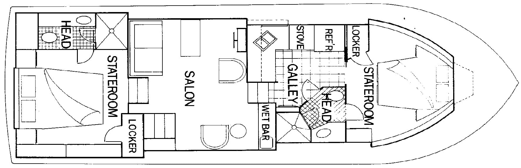 Marinette 37 Marquis Motor Yacht floor plan